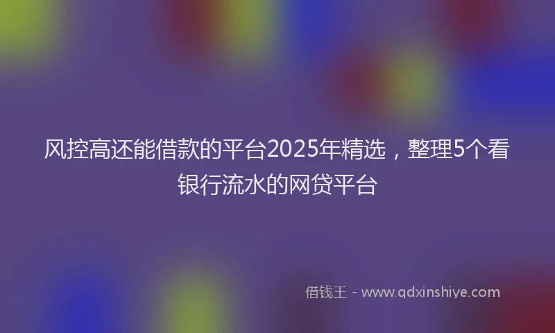 风控高还能借款的平台2025年精选，整理5个看银行流水的网贷平台