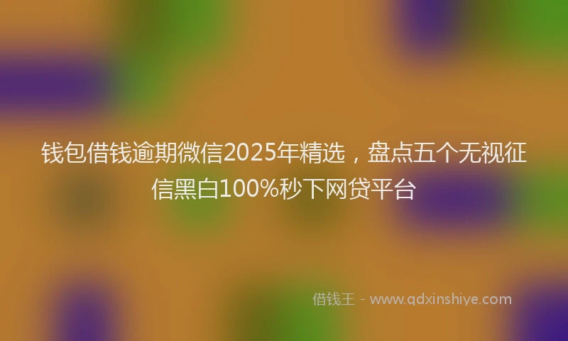 钱包借钱逾期微信2025年精选，盘点五个无视征信黑白100%秒下网贷平台