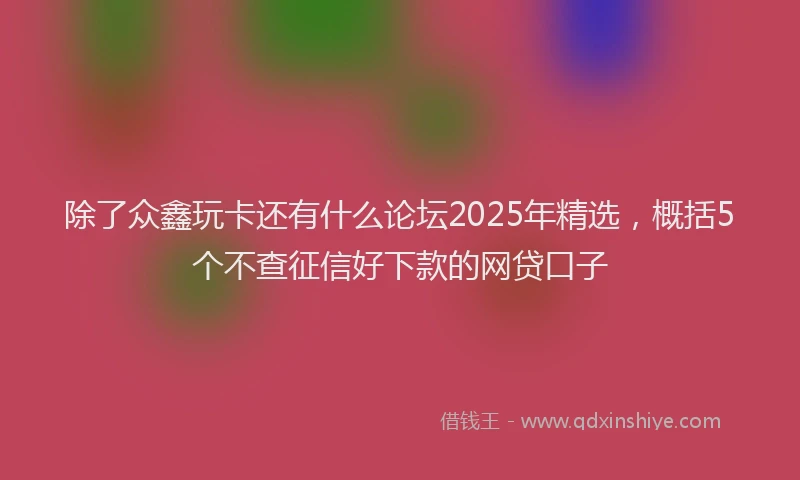 除了众鑫玩卡还有什么论坛2025年精选，概括5个不查征信好下款的网贷口子