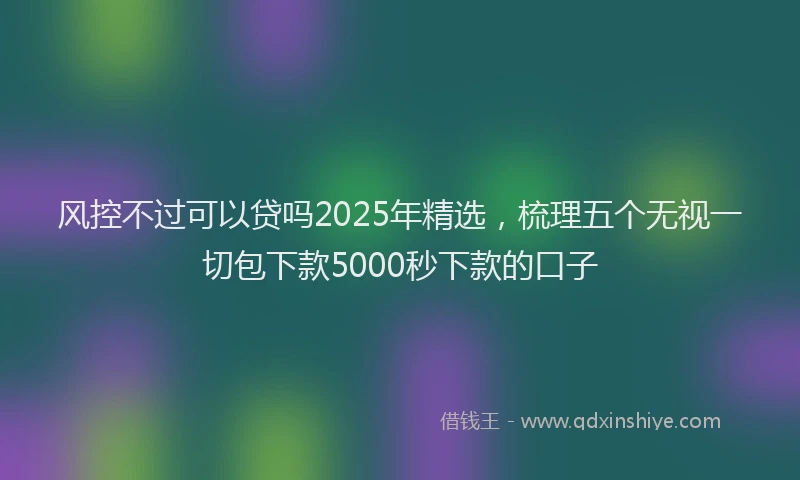 风控不过可以贷吗2025年精选，梳理五个无视一切包下款5000秒下款的口子
