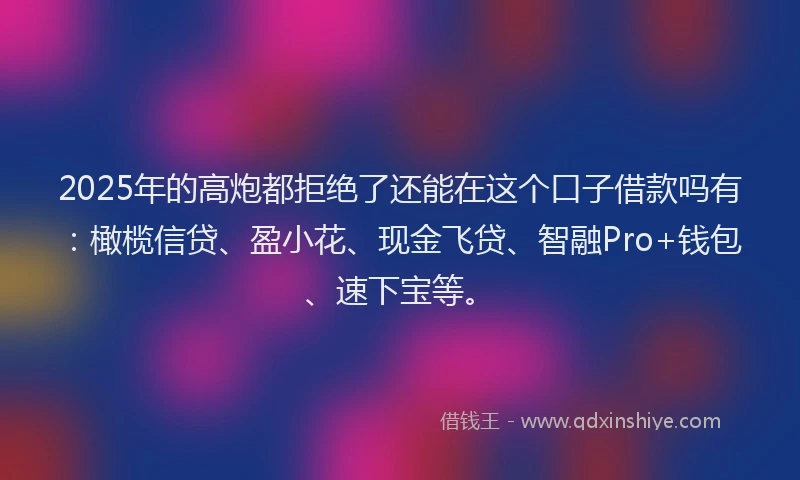 2025年的高炮都拒绝了还能在这个口子借款吗有：橄榄信贷、盈小花、现金飞贷、智融Pro+钱包、速下宝等。
