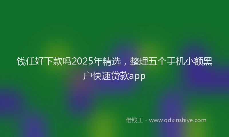 钱任好下款吗2025年精选，整理五个手机小额黑户快速贷款app