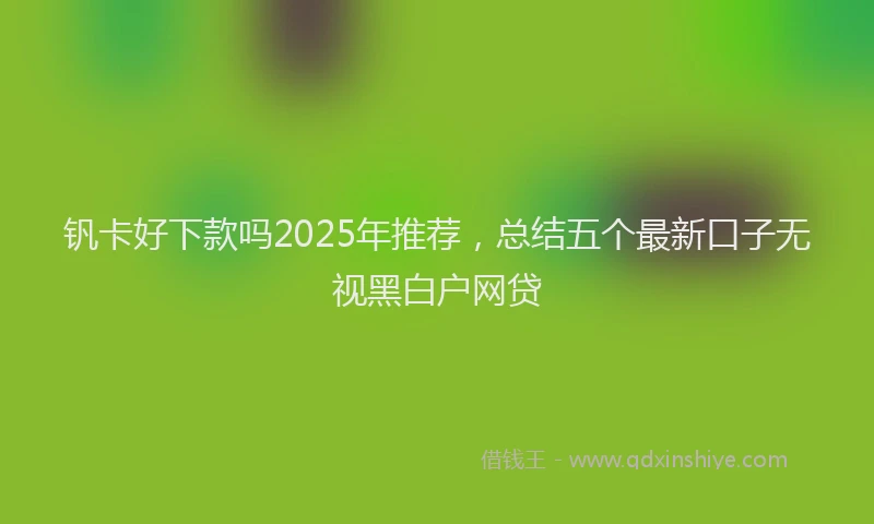 钒卡好下款吗2025年推荐，总结五个最新口子无视黑白户网贷