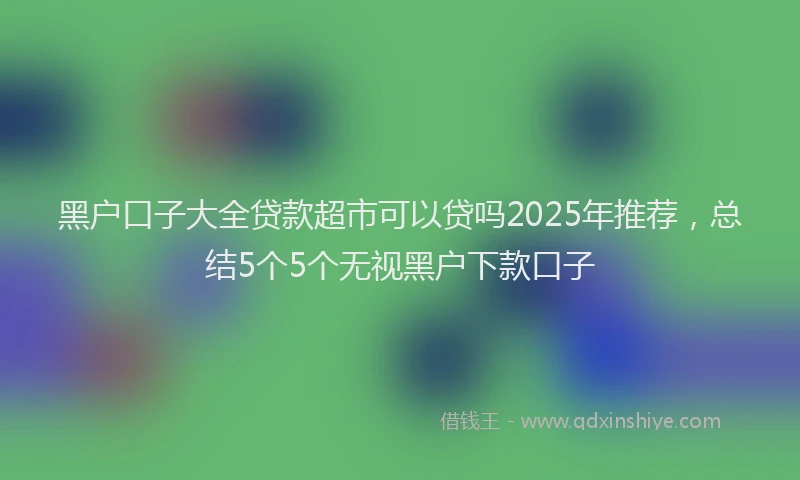 黑户口子大全贷款超市可以贷吗2025年推荐，总结5个5个无视黑户下款口子