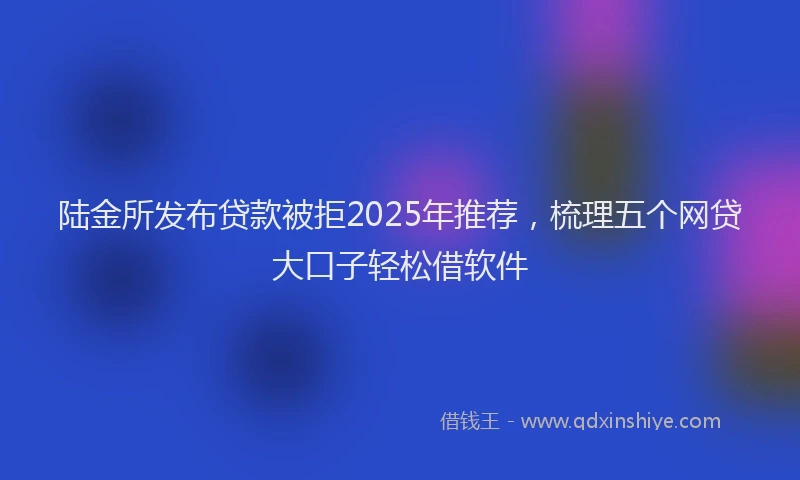 陆金所发布贷款被拒2025年推荐，梳理五个网贷大口子轻松借软件