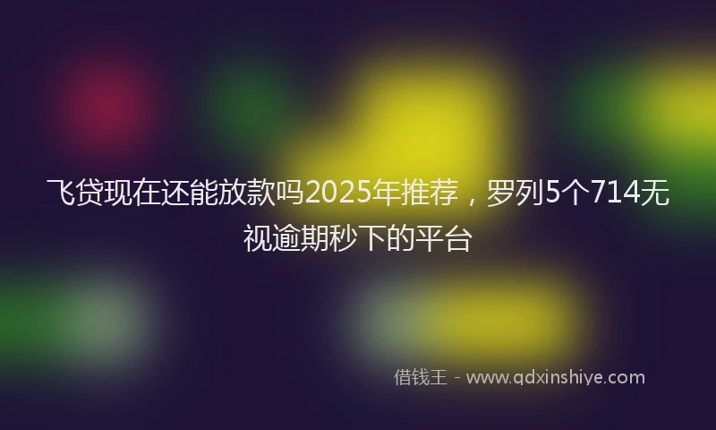 飞贷现在还能放款吗2025年推荐，罗列5个714无视逾期秒下的平台