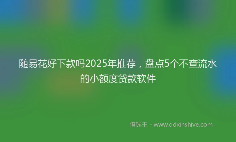 随易花好下款吗2025年推荐，盘点5个不查流水的小额度贷款软件