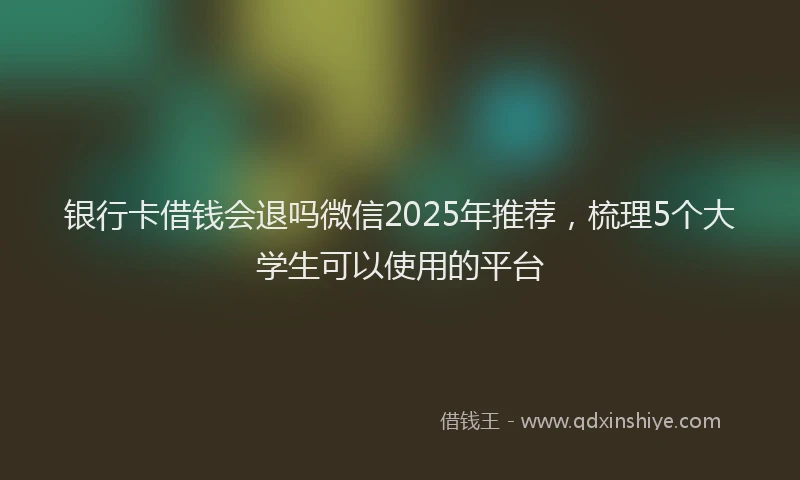 银行卡借钱会退吗微信2025年推荐，梳理5个大学生可以使用的平台