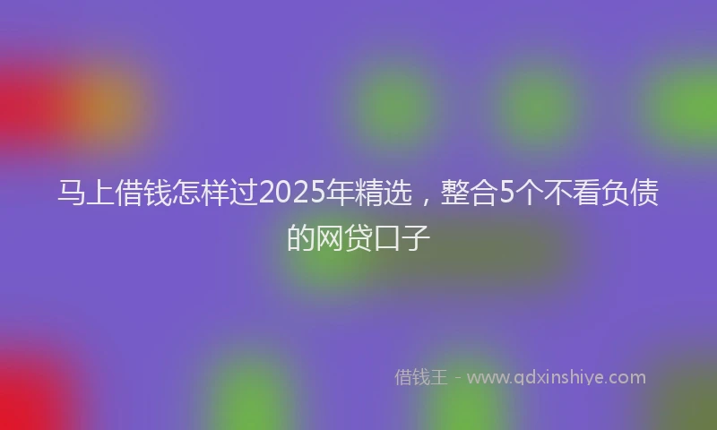 马上借钱怎样过2025年精选，整合5个不看负债的网贷口子