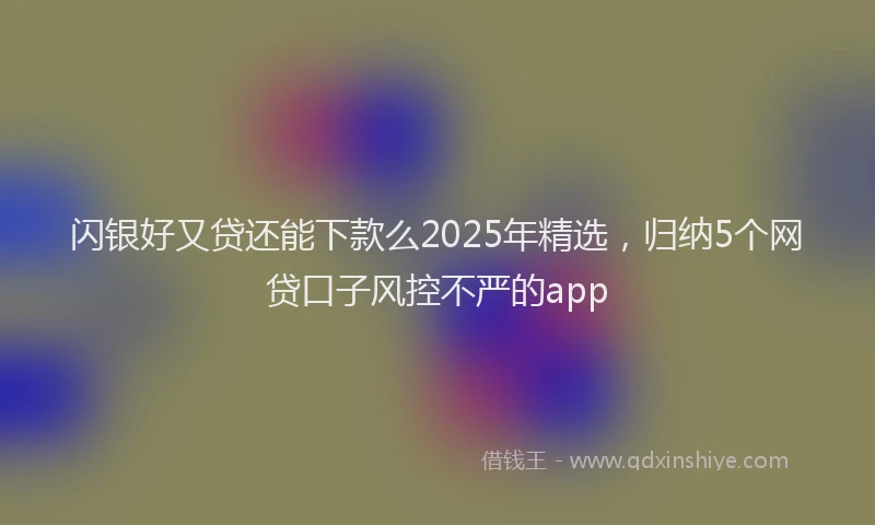 闪银好又贷还能下款么2025年精选，归纳5个网贷口子风控不严的app