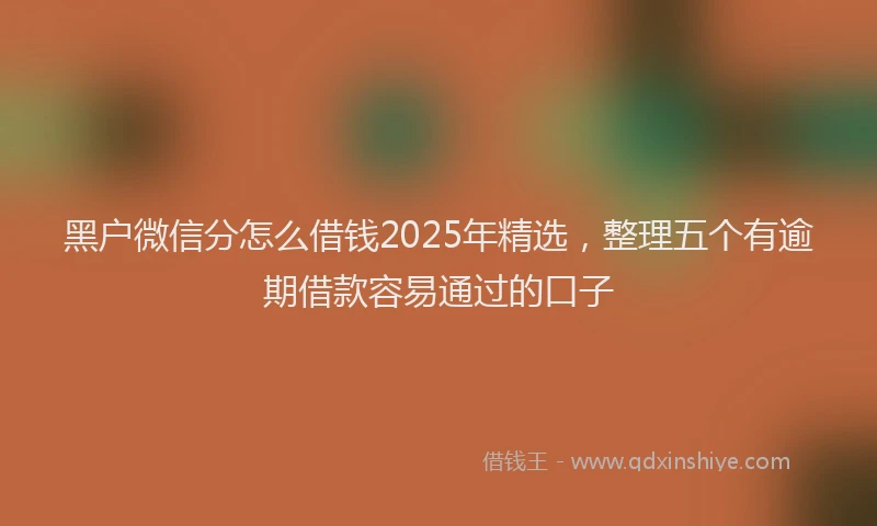 黑户微信分怎么借钱2025年精选，整理五个有逾期借款容易通过的口子