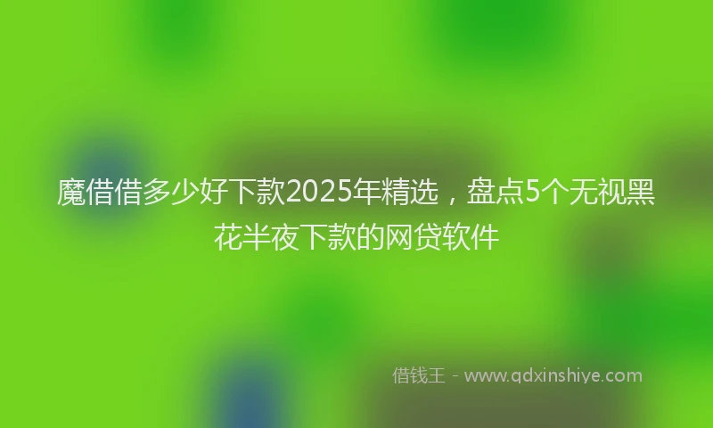 魔借借多少好下款2025年精选，盘点5个无视黑花半夜下款的网贷软件