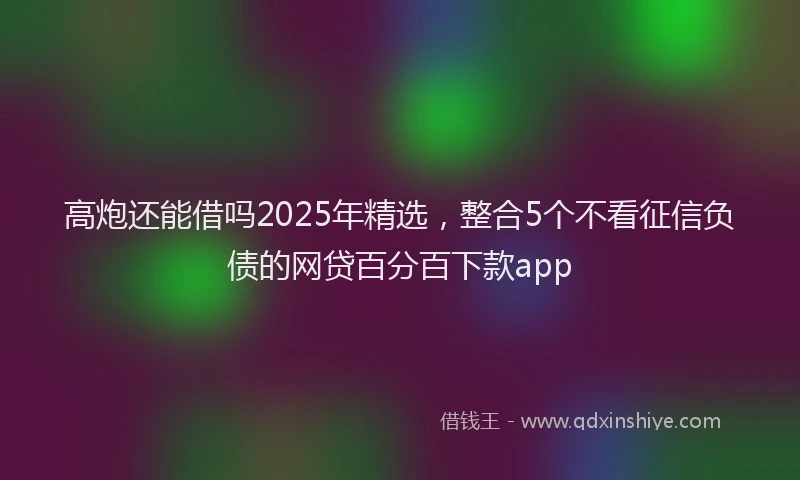高炮还能借吗2025年精选，整合5个不看征信负债的网贷百分百下款app