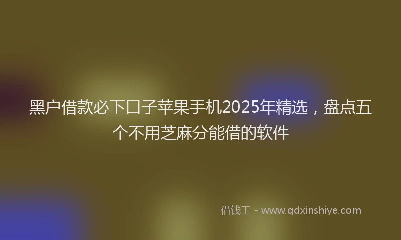 黑户借款必下口子苹果手机2025年精选，盘点五个不用芝麻分能借的软件