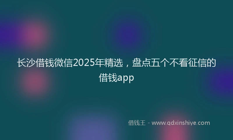 长沙借钱微信2025年精选，盘点五个不看征信的借钱app
