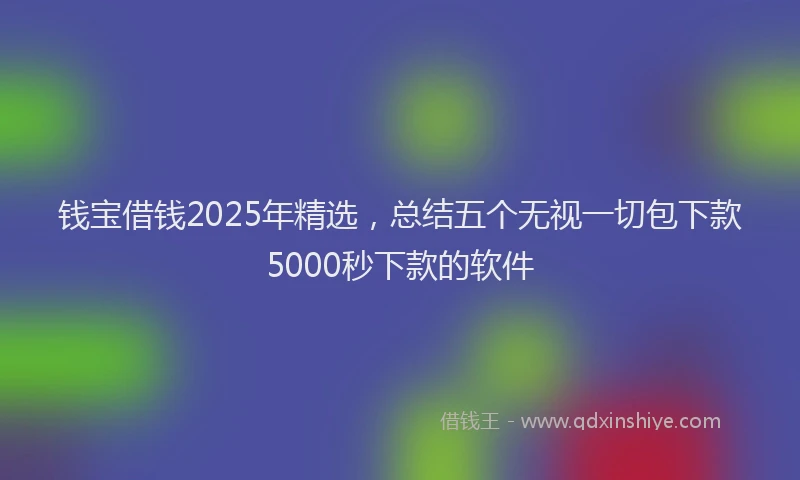 钱宝借钱2025年精选，总结五个无视一切包下款5000秒下款的软件
