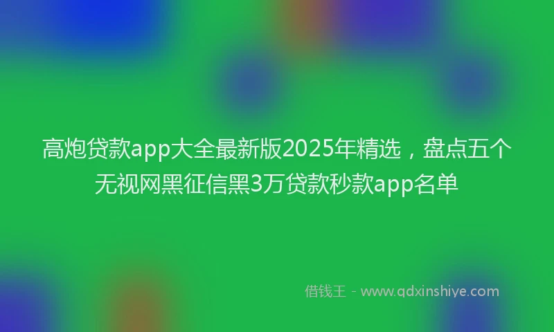 高炮贷款app大全最新版2025年精选，盘点五个无视网黑征信黑3万贷款秒款app名单
