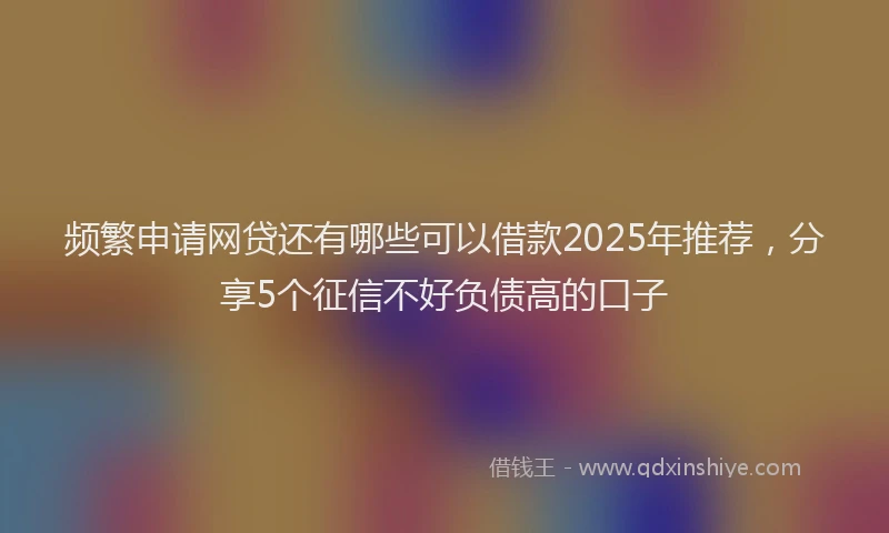 频繁申请网贷还有哪些可以借款2025年推荐，分享5个征信不好负债高的口子