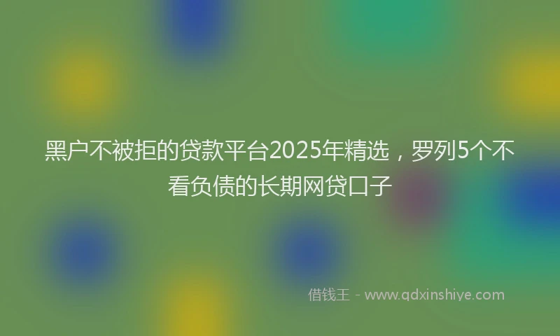 黑户不被拒的贷款平台2025年精选，罗列5个不看负债的长期网贷口子