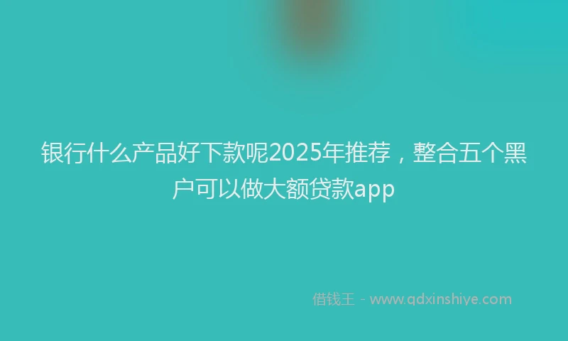 银行什么产品好下款呢2025年推荐，整合五个黑户可以做大额贷款app