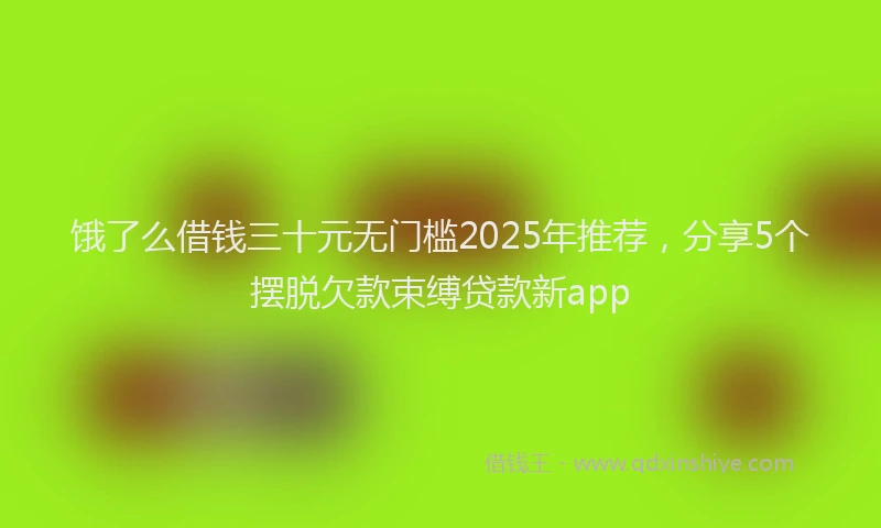 饿了么借钱三十元无门槛2025年推荐，分享5个摆脱欠款束缚贷款新app