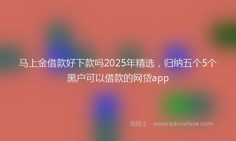 马上金借款好下款吗2025年精选，归纳五个5个黑户可以借款的网贷app