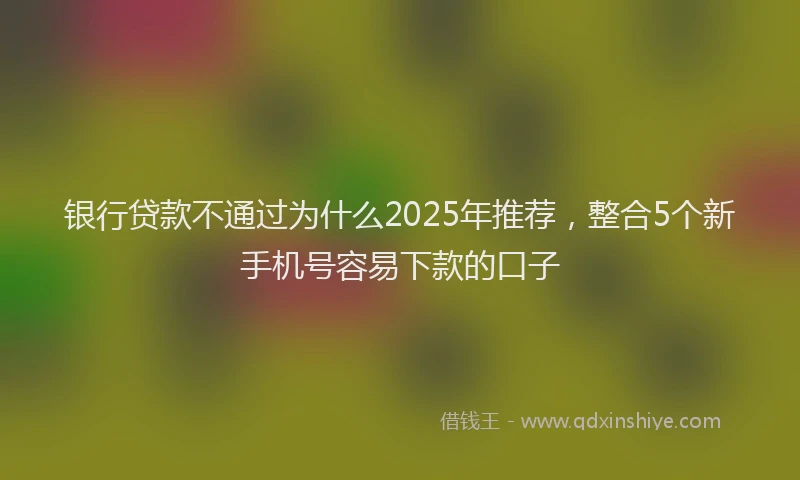 银行贷款不通过为什么2025年推荐，整合5个新手机号容易下款的口子