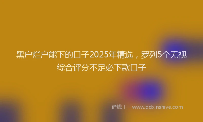 黑户烂户能下的口子2025年精选，罗列5个无视综合评分不足必下款口子