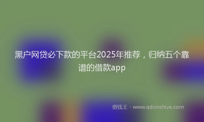 黑户网贷必下款的平台2025年推荐，归纳五个靠谱的借款app