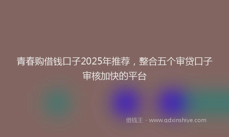 青春购借钱口子2025年推荐，整合五个审贷口子审核加快的平台