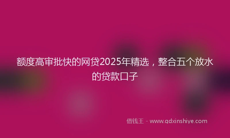 额度高审批快的网贷2025年精选，整合五个放水的贷款口子