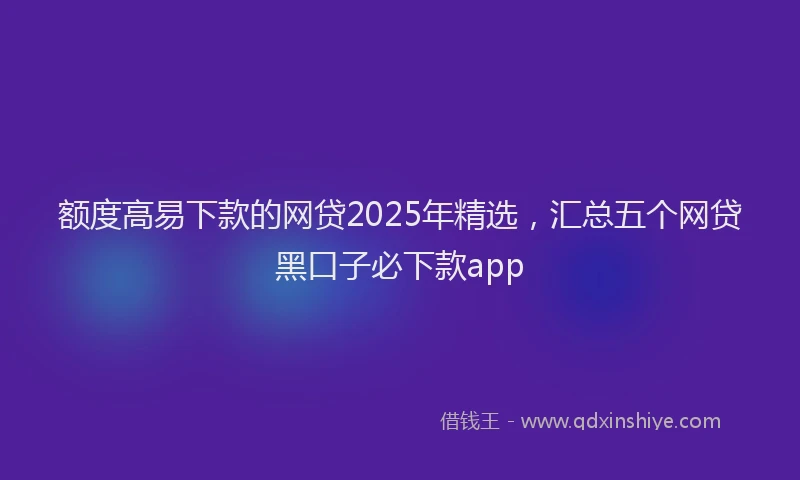额度高易下款的网贷2025年精选，汇总五个网贷黑口子必下款app