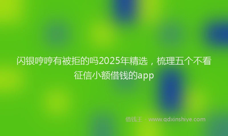 闪银哼哼有被拒的吗2025年精选，梳理五个不看征信小额借钱的app