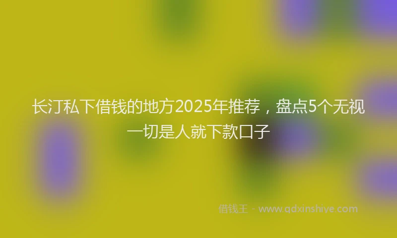 长汀私下借钱的地方2025年推荐，盘点5个无视一切是人就下款口子