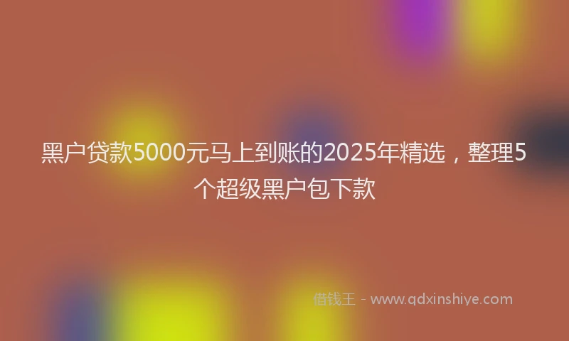 黑户贷款5000元马上到账的2025年精选，整理5个超级黑户包下款