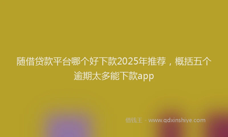 随借贷款平台哪个好下款2025年推荐，概括五个逾期太多能下款app