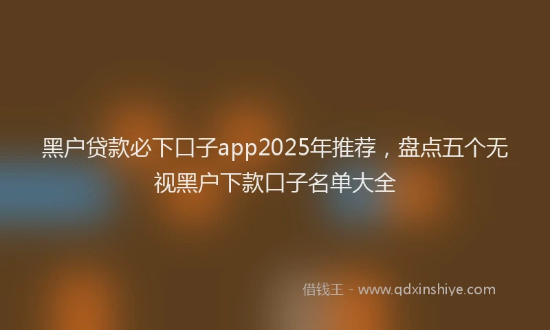 黑户贷款必下口子app2025年推荐，盘点五个无视黑户下款口子名单大全
