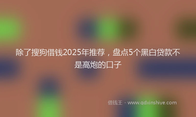 除了搜狗借钱2025年推荐，盘点5个黑白贷款不是高炮的口子