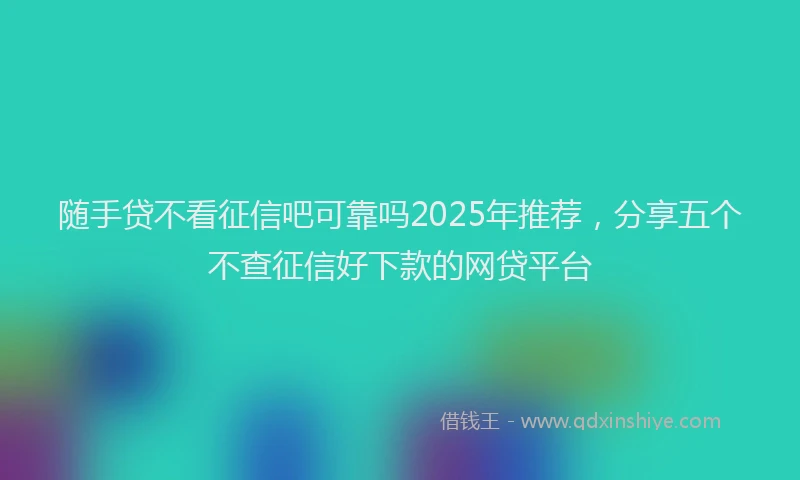 随手贷不看征信吧可靠吗2025年推荐，分享五个不查征信好下款的网贷平台