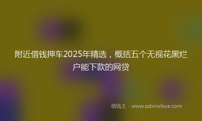附近借钱押车2025年精选，概括五个无视花黑烂户能下款的网贷