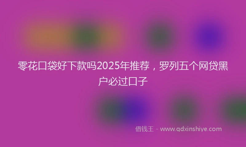 零花口袋好下款吗2025年推荐，罗列五个网贷黑户必过口子