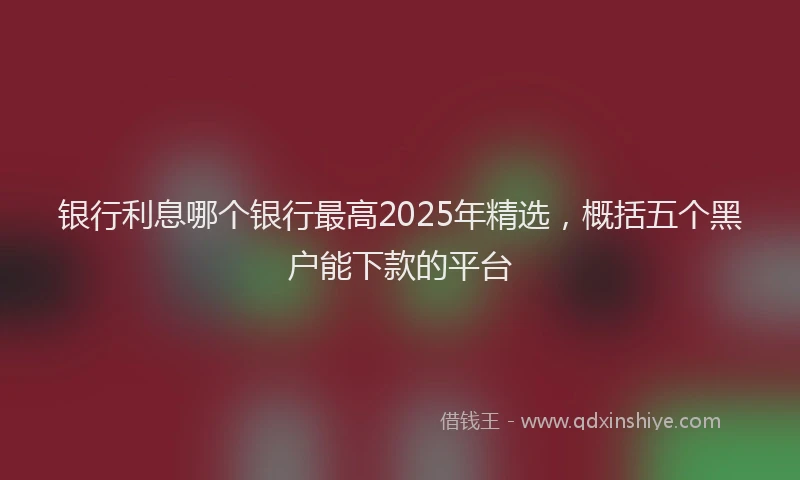 银行利息哪个银行最高2025年精选，概括五个黑户能下款的平台