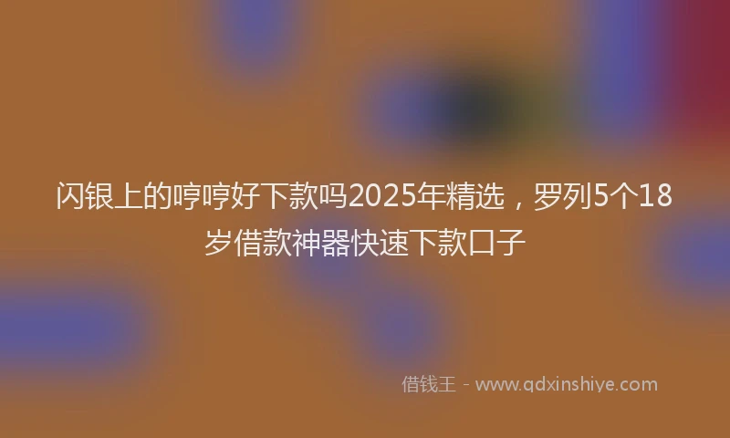 闪银上的哼哼好下款吗2025年精选，罗列5个18岁借款神器快速下款口子