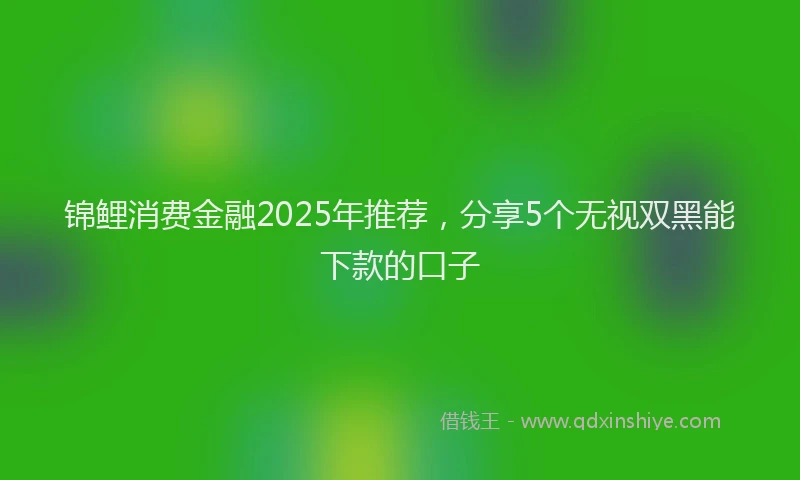 锦鲤消费金融2025年推荐，分享5个无视双黑能下款的口子