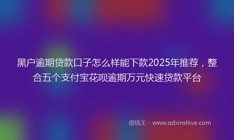 黑户逾期贷款口子怎么样能下款2025年推荐，整合五个支付宝花呗逾期万元快速贷款平台