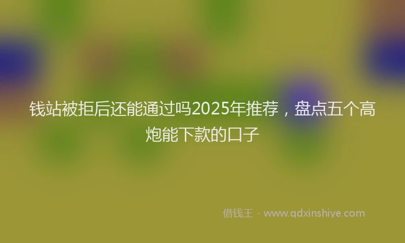 钱站被拒后还能通过吗2025年推荐，盘点五个高炮能下款的口子