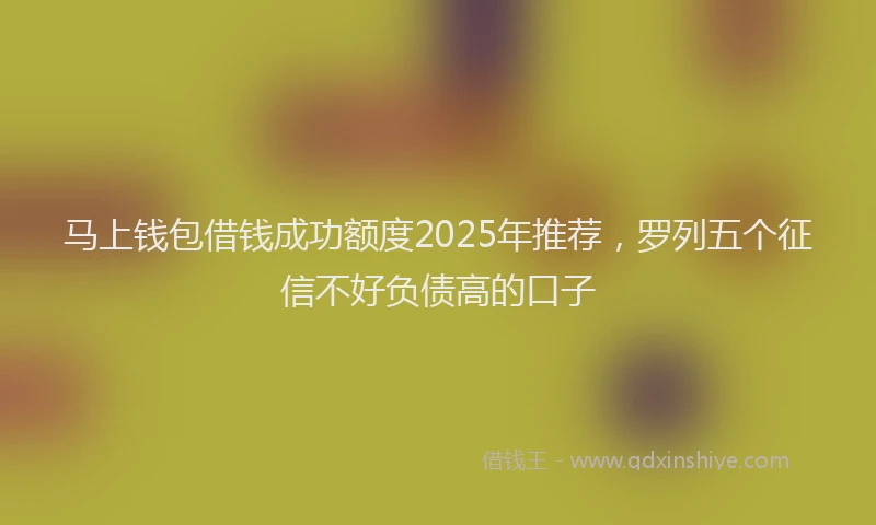 马上钱包借钱成功额度2025年推荐，罗列五个征信不好负债高的口子