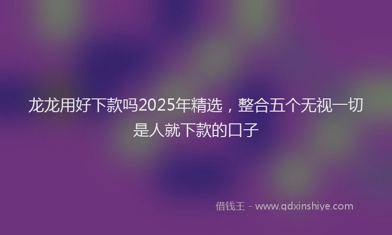 龙龙用好下款吗2025年精选，整合五个无视一切是人就下款的口子