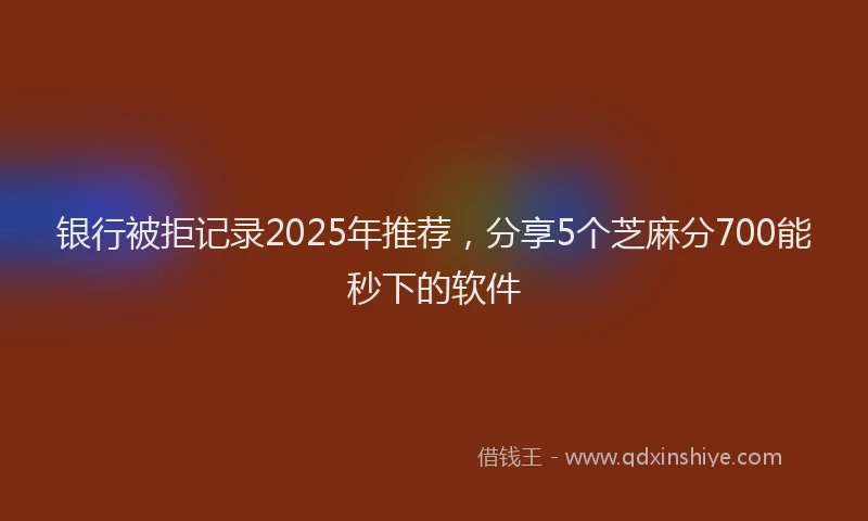银行被拒记录2025年推荐，分享5个芝麻分700能秒下的软件