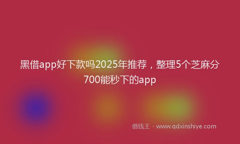 黑借app好下款吗2025年推荐，整理5个芝麻分700能秒下的app